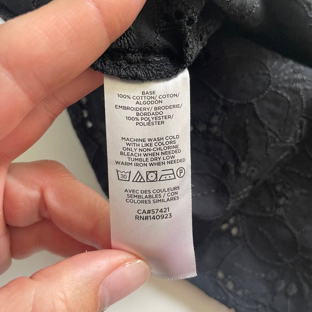 Loft Eyelet Ruffle Split Neck Shell - image 8